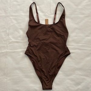 SKIMS Chocolate Women's One Piece Swimsuit